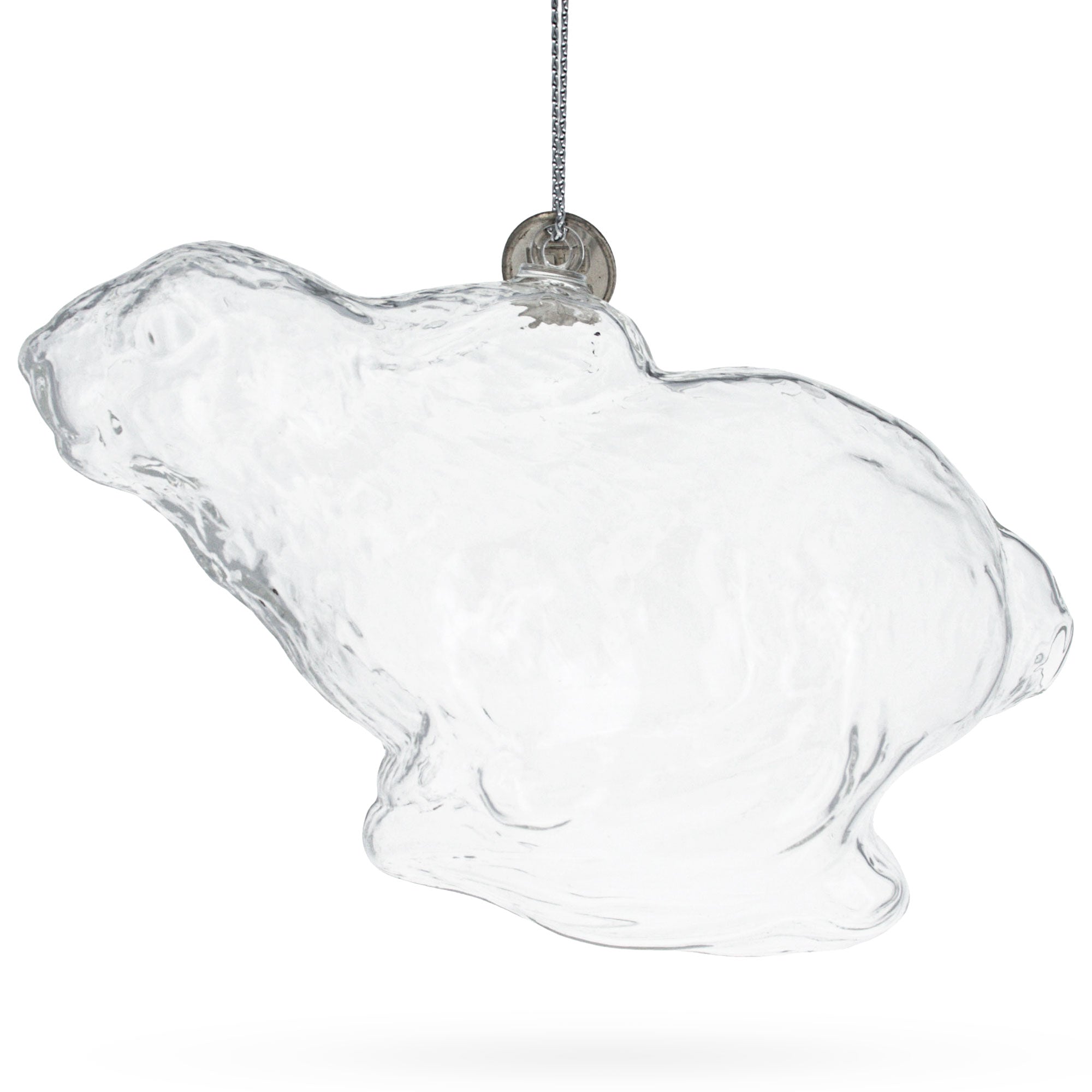 Bunny Clear Glass Christmas Ornament in Clear color Figurine