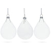 Set of 3 Water Drop - Clear Blown Glass Ornament 4.5 Inches (115 mm) in Clear color, Oval shape