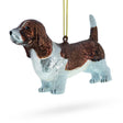 Playful Beagle Blown Glass Christmas Ornament in Multi color
