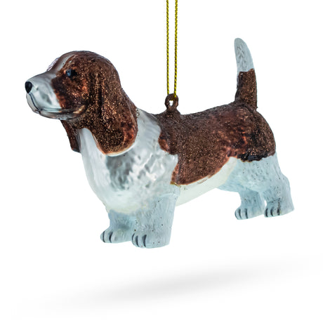 Playful Beagle Blown Glass Christmas Ornament in  color