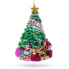 Glass Festively Decorated Christmas Tree - Blown Glass Christmas Ornament in Multi color Triangle