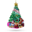 Festively Decorated Christmas Tree - Blown Glass Christmas Ornament in Multi color, Triangle shape