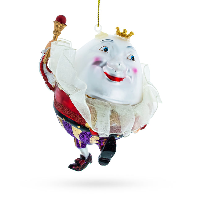 Glass Regal Egg King - Blown Glass Christmas Ornament in Multi color