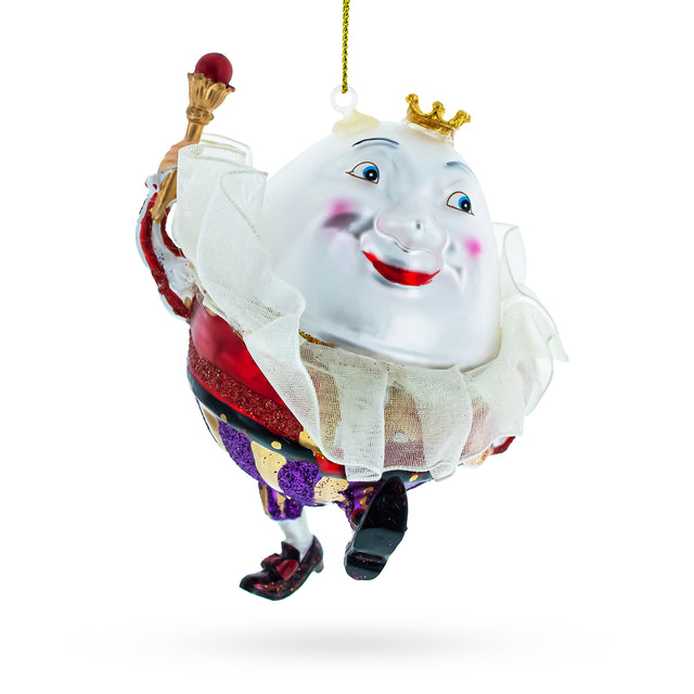 Regal Egg King Blown Glass Christmas Ornament in Multi color