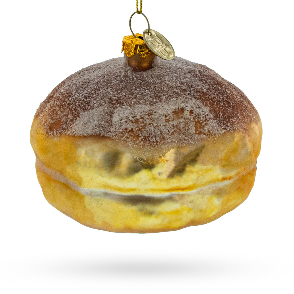 Bread Loaf Glass Christmas Ornament in Brown color Figurine