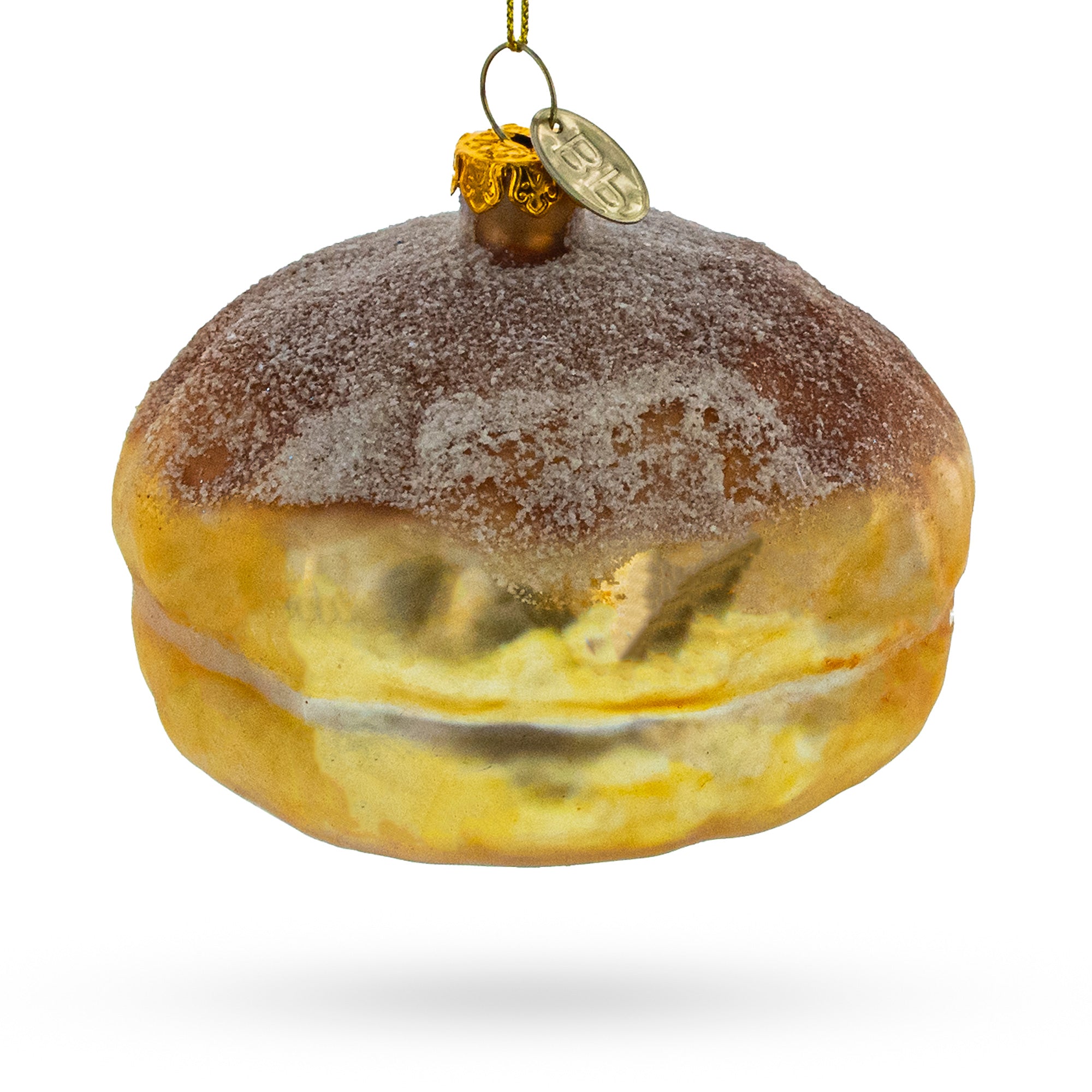 Bread Loaf Glass Christmas Ornament in Brown color Figurine
