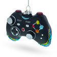 Sleek Black Video Game Controller - Blown Glass Christmas Ornament in Black color,  shape