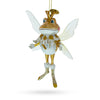 Glass Fairy Frog with Wings - Blown Glass Christmas Ornament in Multi color