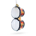 Rhythmic Bongo Drums Glass Christmas Ornament in Silver color Figurine
