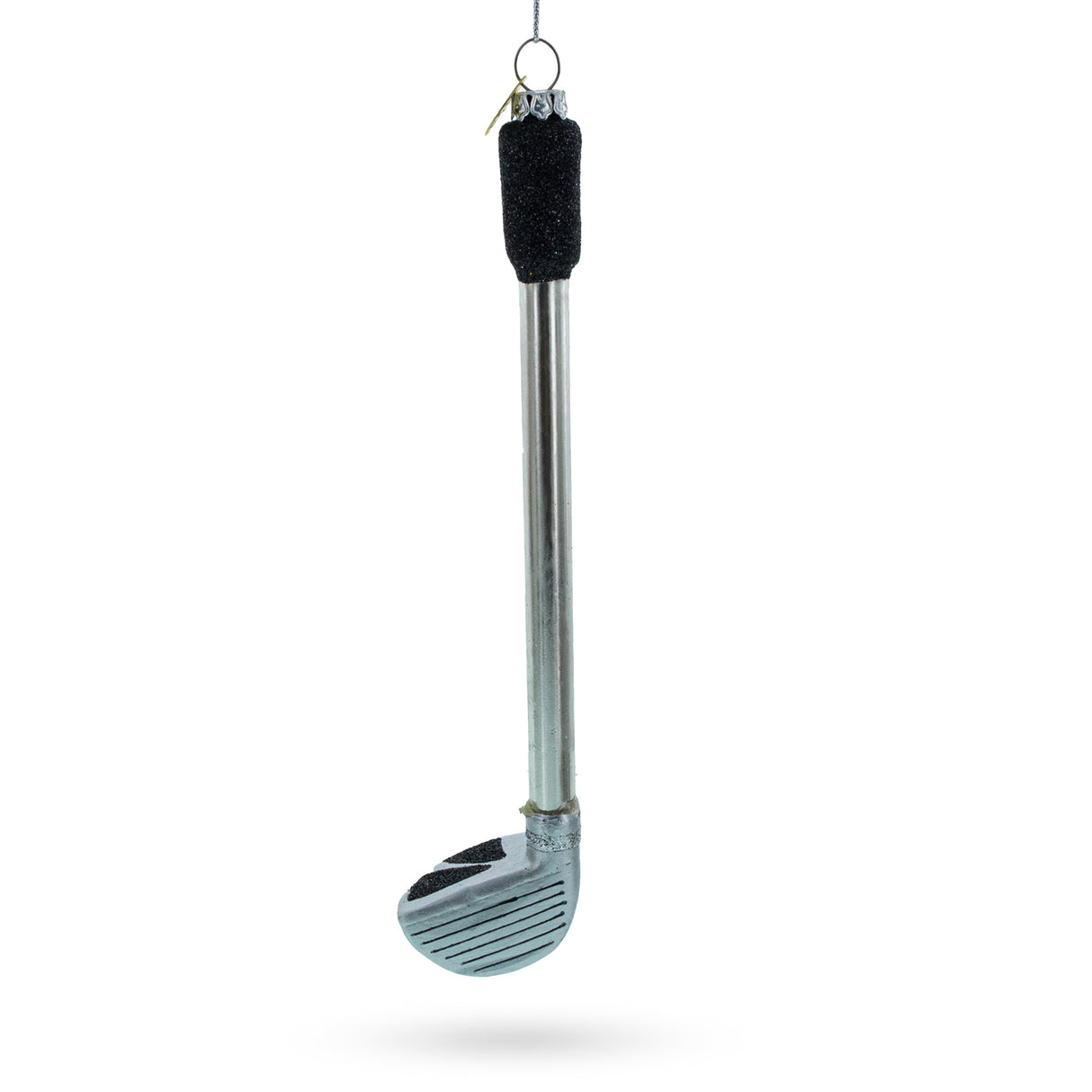 Elegant Golf Club - Blown Glass Christmas Ornament in Silver color,  shape