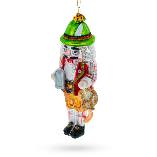 Cheers to Tradition: Bavarian Nutcracker with Beer Stein - Blown Glass Christmas Ornament by BestPysanky