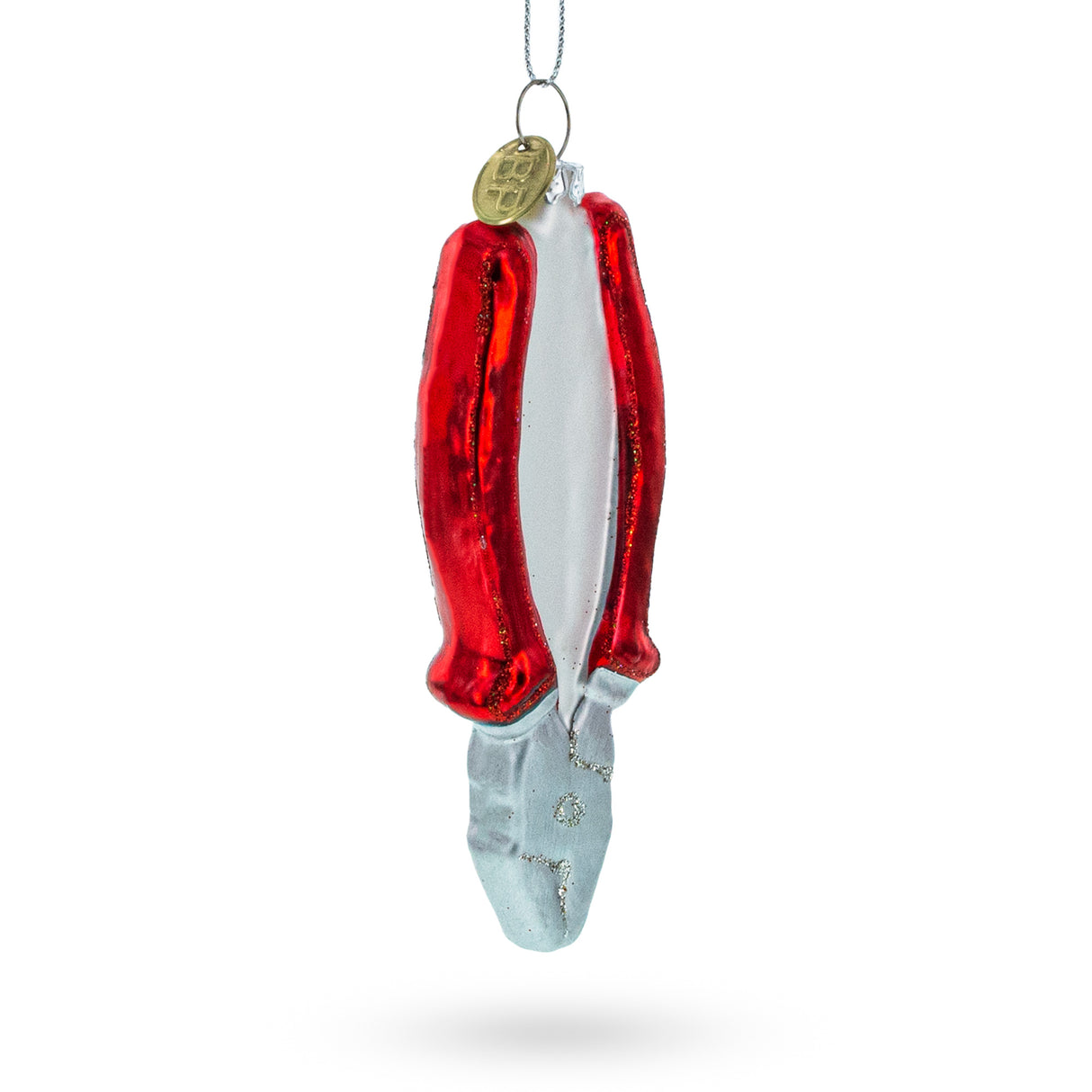 Handyman's Dream: Pliers - Blown Glass Christmas Ornament in Multi color,  shape