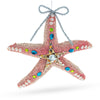 Glass Radiant Sparkling Starfish - Blown Glass Christmas Ornament in Pink color Star