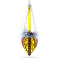 Vintage-Style Tinsel and Bells Drop Glass Christmas Ornament in Yellow color Figurine