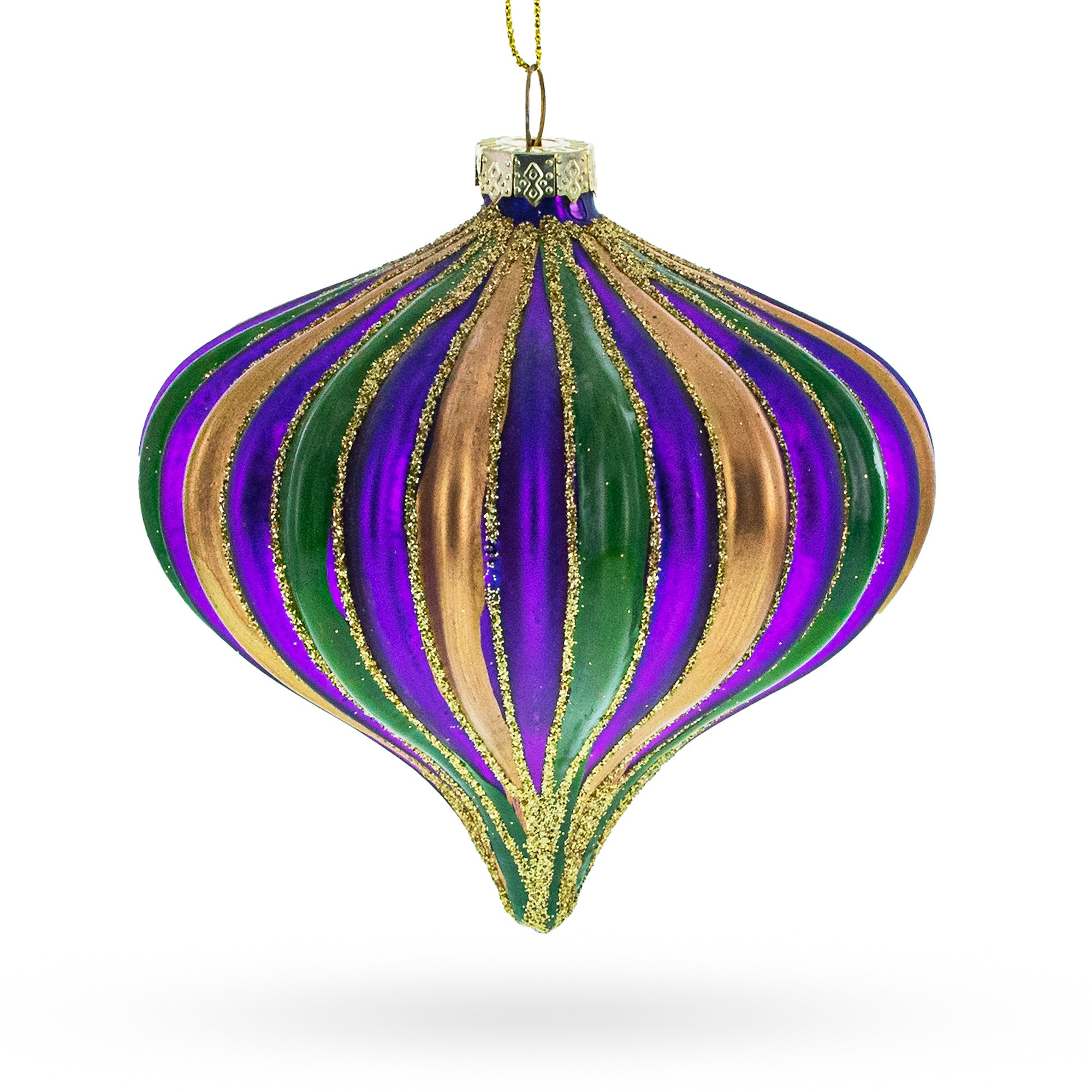 Vibrant Vintage Multicolored Blown Glass Christmas OrnamentsChina , dimensions in inches: 6.1 x 3.2 x