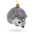 Sparkling Hedgehog - Blown Glass Christmas Ornament in Multi color,  shape