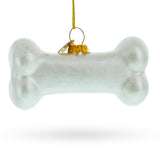 Festive White Bone Blown Glass Christmas Ornament in White color