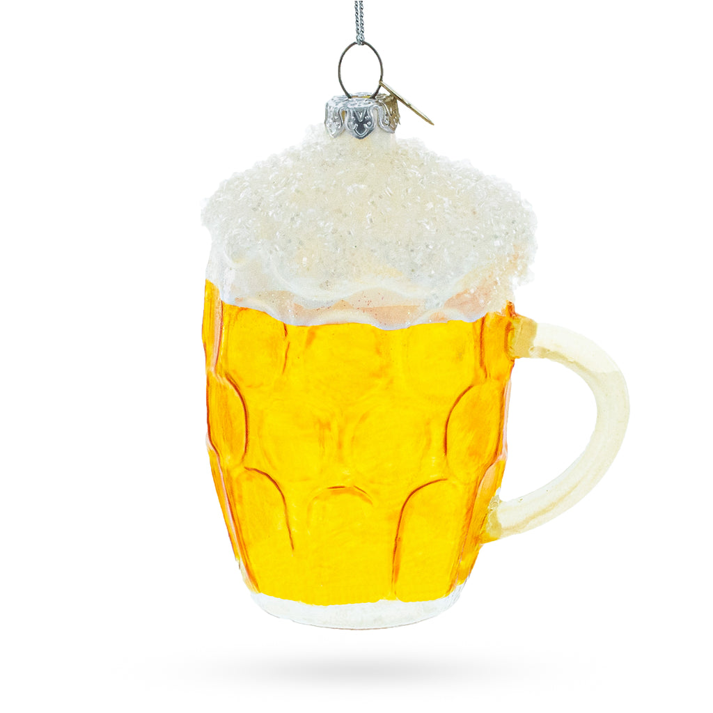 Glass of Foamy Beer Glass Christmas Ornament in Yellow color Figurine