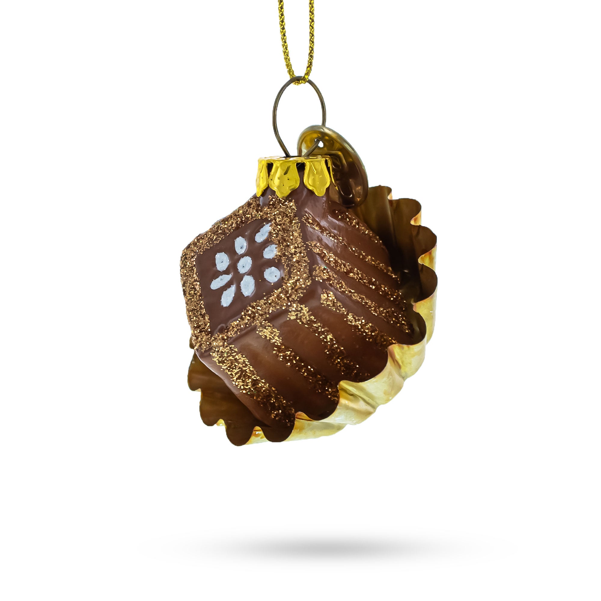 Chocolate Candy Glass Christmas Ornament in Brown color Figurine