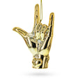 Golden Sign Language "I Love You" - Blown Glass Christmas Ornament in Gold color,  shape