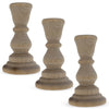 3 Candle Holders Unfinished Wooden Crafts DIY Unpainted 3D Figurines 4.3 Inches in Beige color,  shape