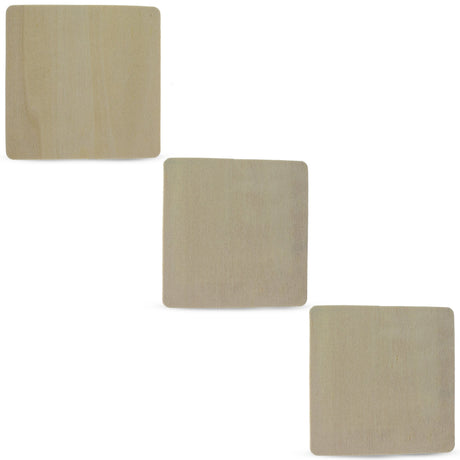 Unfinished Wooden Square Shapes Cutouts DIY Crafts 4 Inches in Beige color, Square shape