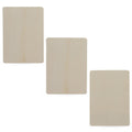 3 Unfinished Wooden Rectangle Shapes Cutouts DIY Crafts 4.55 Inches in Beige color Rectangular
