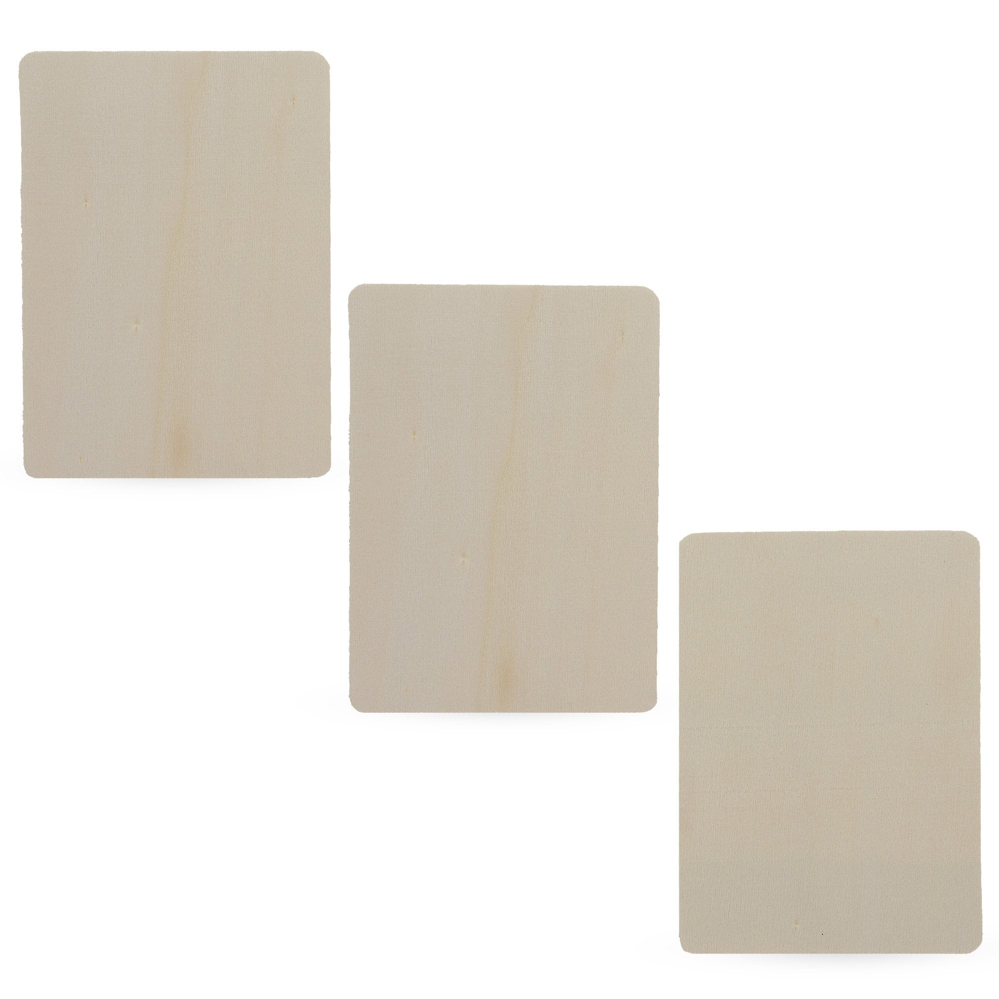 3 Unfinished Wooden Rectangle Shapes Cutouts DIY Crafts 4.55 Inches in Beige color Rectangular