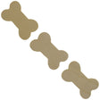 3 Unfinished Wooden Dog Bone Shapes Cutouts DIY Crafts 3.7 Inches in Beige color