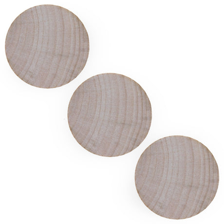 Wood 3 Unfinished Wooden Circle Disks Shapes Cutouts DIY Crafts 2 Inches in Beige color