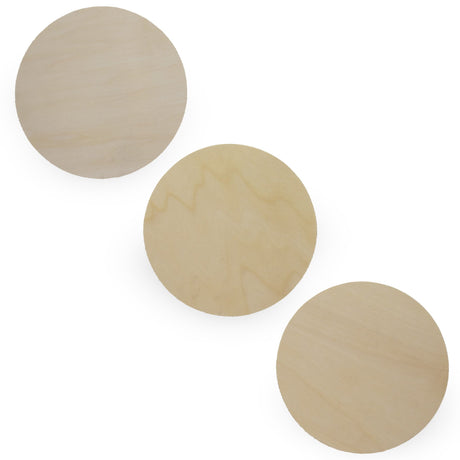 Wood 3 Unfinished Wooden Circle Disks Shapes Cutouts DIY Crafts 6 Inches in Beige color