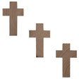 3 Unfinished Wooden Cross Shapes Cutouts DIY Crafts 2.7 Inches in Beige color