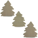 3 Unfinished Wooden Christmas Tree Shapes Cutouts DIY Crafts 4.13 Inches in Beige color, Triangle shape