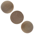 3 Unfinished Blank Wooden Split in Half Balls 2.5 Inches in Beige color,  shape