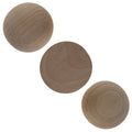 3 Unfinished Blank Wooden Split in Half Balls 2.5 Inches in Beige color