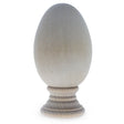 Wood Unfinished Blank Wooden Egg with Detachable Stand 3.25 Inches in Beige color Oval