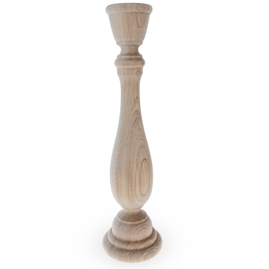 Unfinished Blank Wooden Egg Stand or Candle Holder 9 Inches in Beige color
