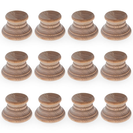 12 Unfinished Unpainted Wooden Egg Stands Holders Displays in Beige color