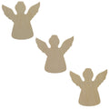 3 Unfinished Wooden Angel Shapes Cutouts DIY Crafts 3.8 Inches in Beige color