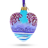 Swans In Love Glass Heart Christmas OrnamentUkraine , dimensions in inches: 3.3 x 3 x 1.85