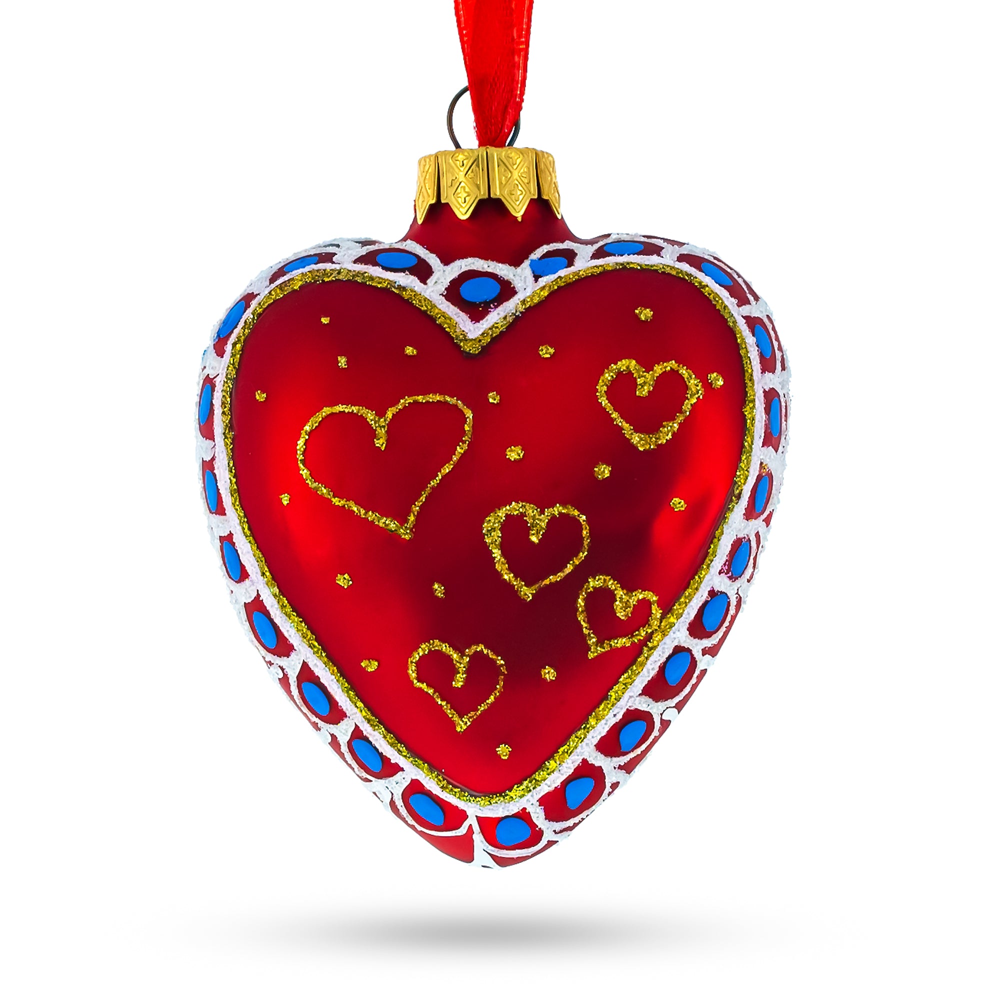 To My Sweetheart Glass Heart Christmas OrnamentUkraine , dimensions in inches: 3.3 x 3 x 1.85