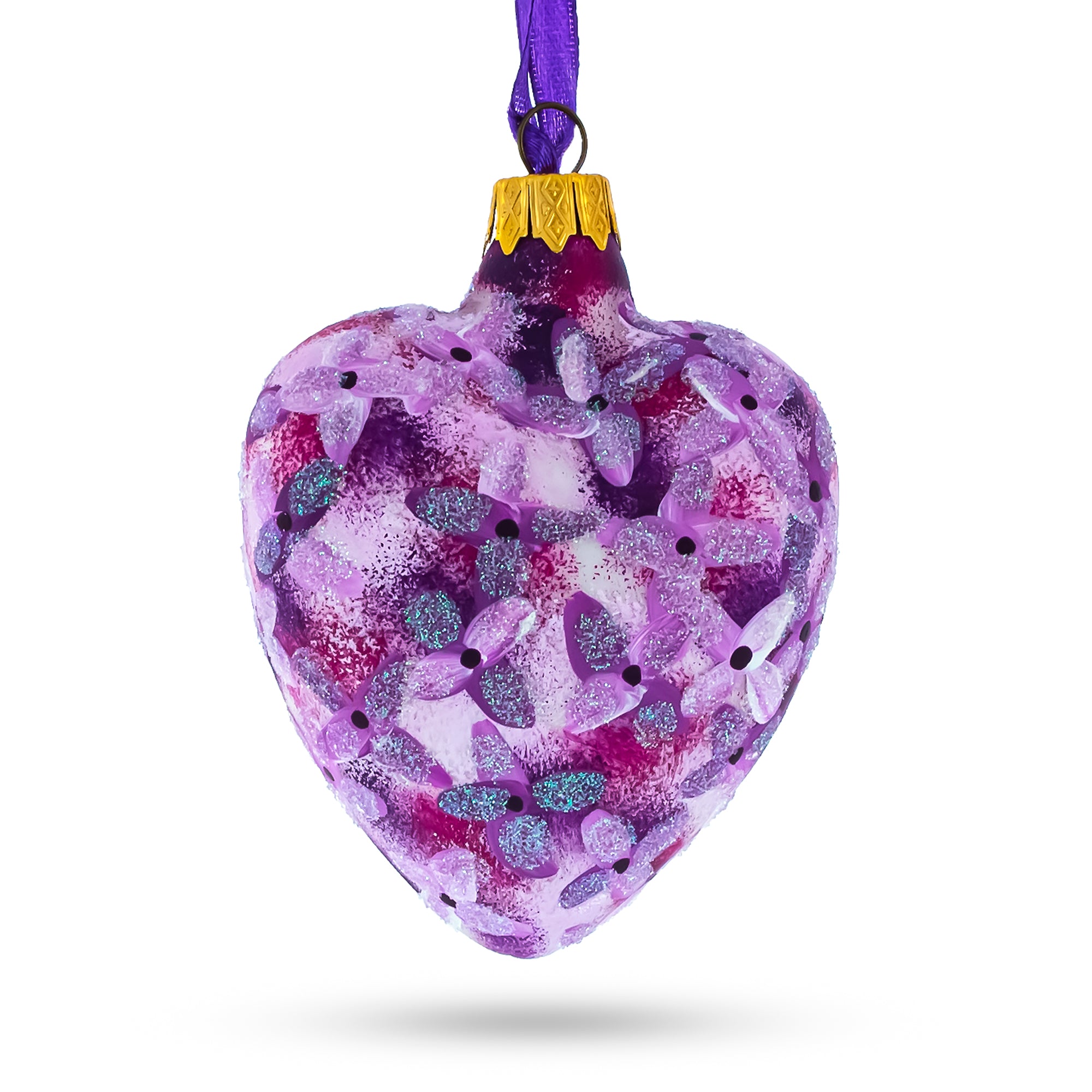 Our First Christmas Heart Glass Christmas OrnamentUkraine , dimensions in inches: 3.3 x 3 x 1.85