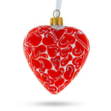 I Love You Glass Heart Christmas OrnamentUkraine , dimensions in inches: 3.3 x 3 x 1.85