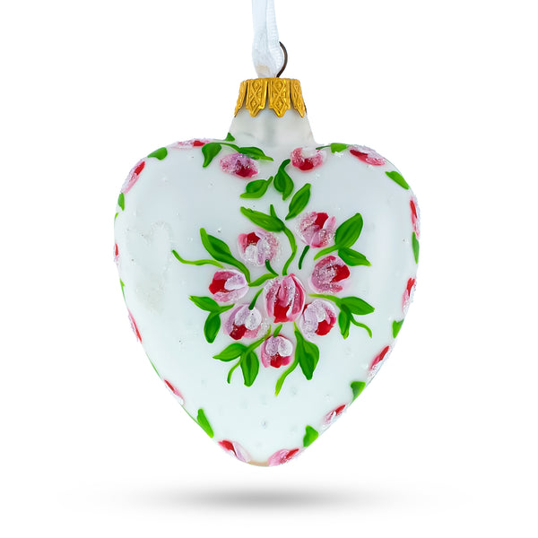 Mother's Day Red Heart Shape Glass Ornament by BestPysanky