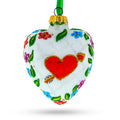 Arrow In Red Heart Valentine's Day Glass Ornament in Multi color Heart