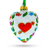 Arrow In Red Heart Valentine's Day Glass Ornament in Multi color, Heart shape
