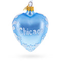 Chicago Glass Heart Christmas Ornament in Multi color Heart