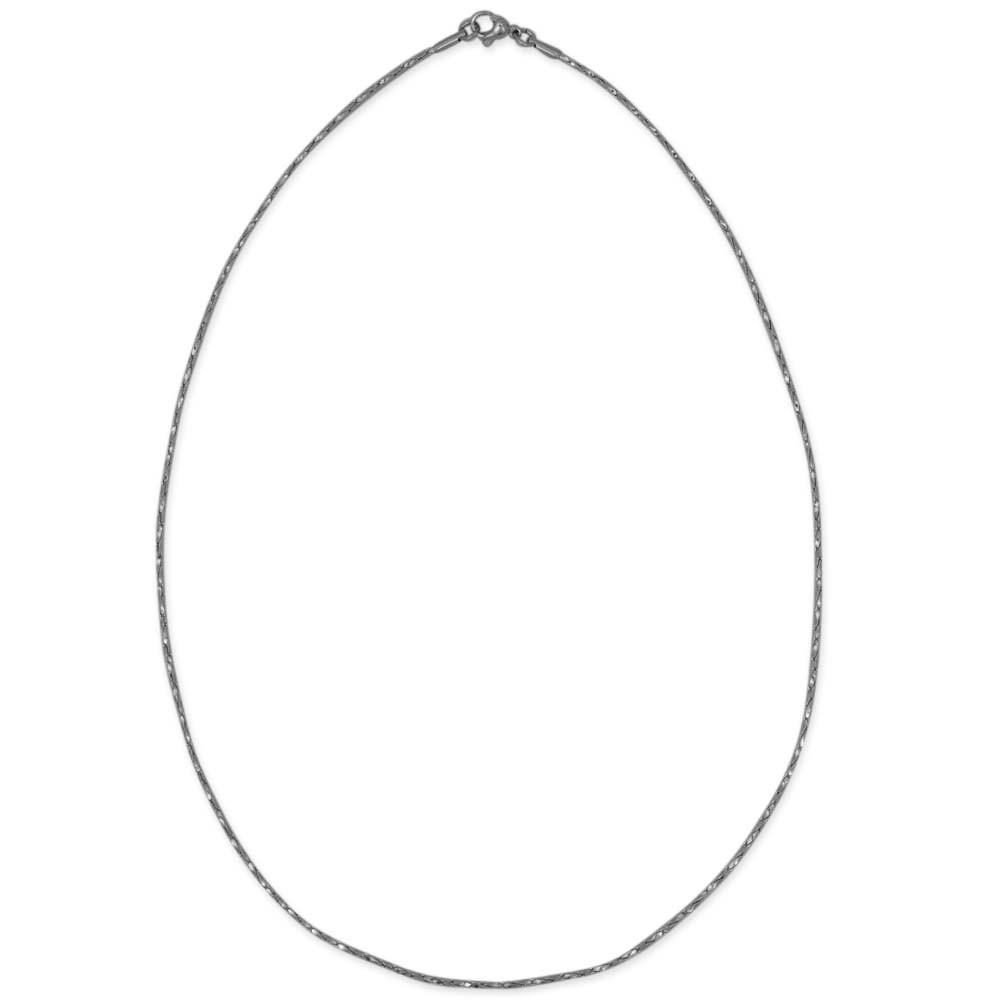 Silver Tone Stainless Steel Boston Chain (1.5mm) 19 Inches in Silver color
