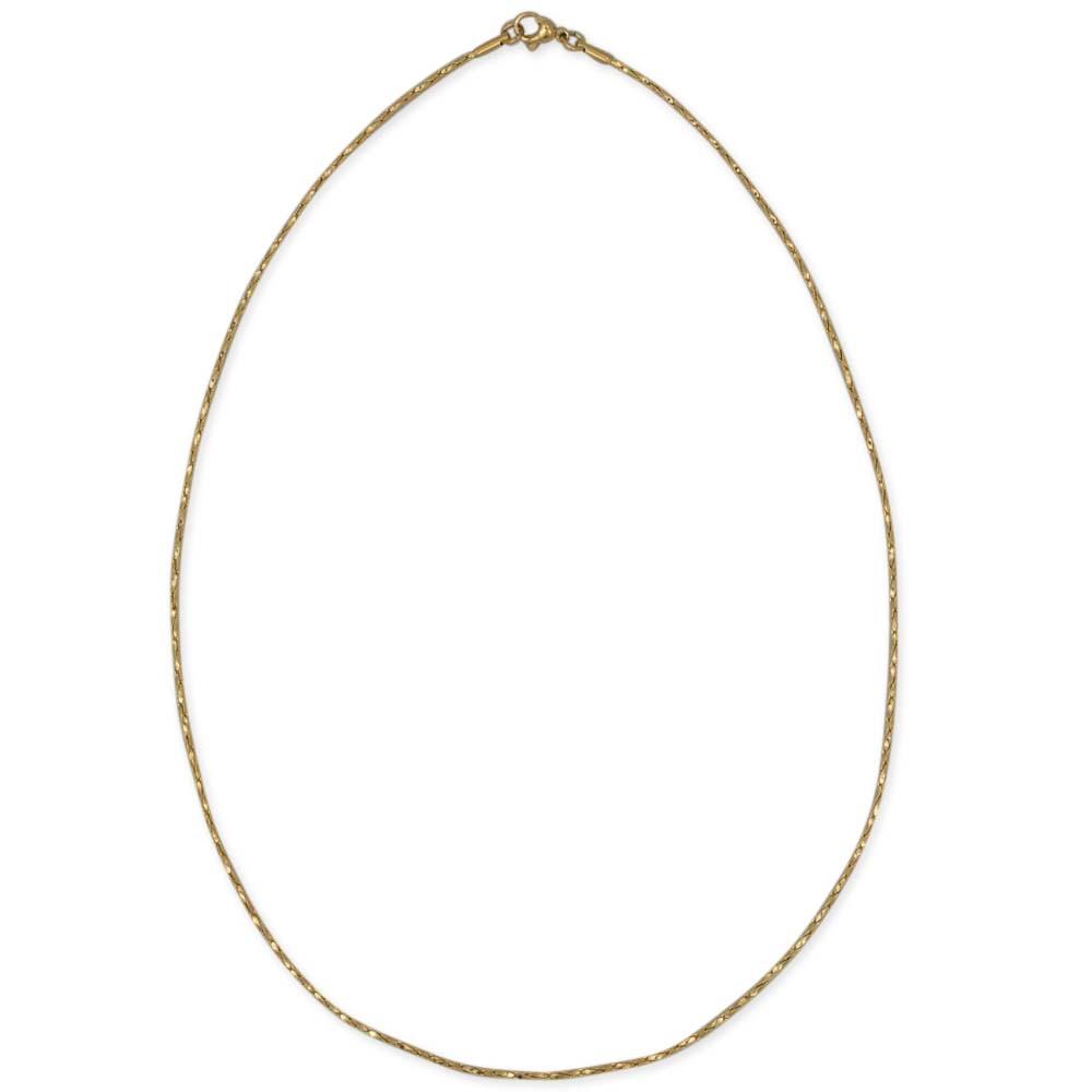 Golden Tone Stainless Steel Boston Chain (1.5mm) 19 Inches in Gold color,  shape