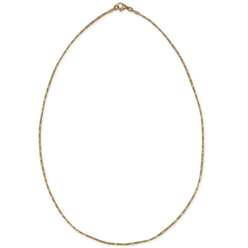 Golden Tone Stainless Steel Boston Chain (1.5mm) 19 Inches in Gold color